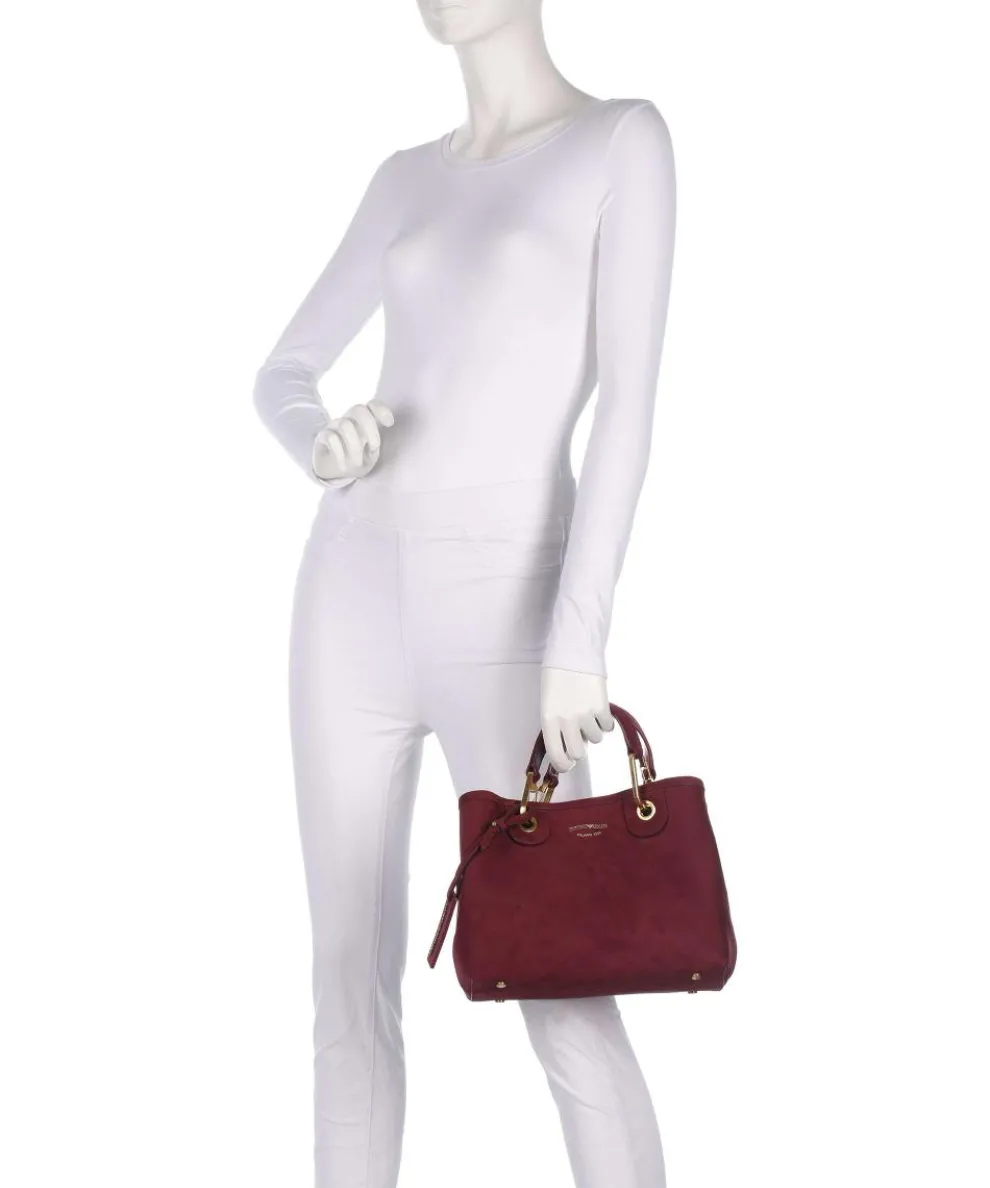 My EA Handtasche aufgerautes Rindsleder dunkelrot