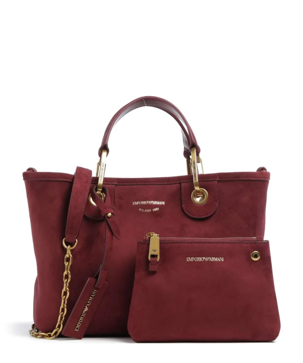 My EA Handtasche aufgerautes Rindsleder dunkelrot