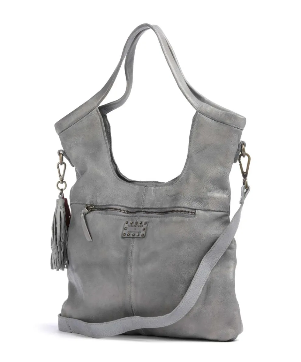 Freundgasse 2 Shopper genarbtes Leder grau