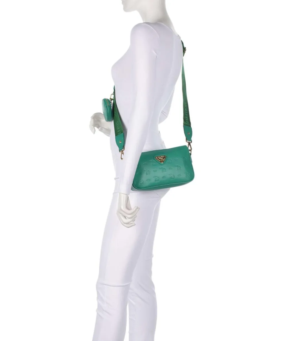 Stampato Zell Schultertasche Kalbsleder grün