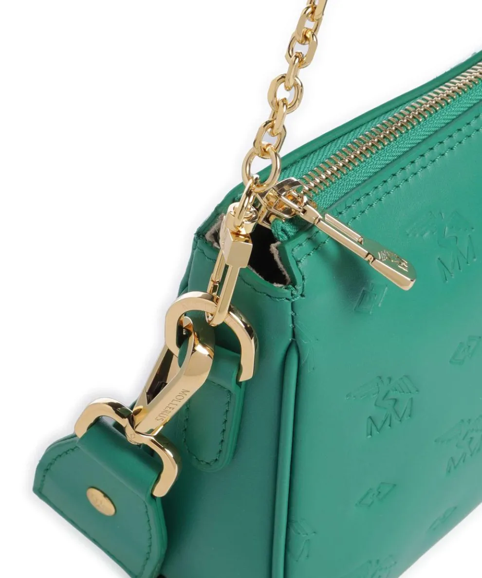 Stampato Zell Schultertasche Kalbsleder grün