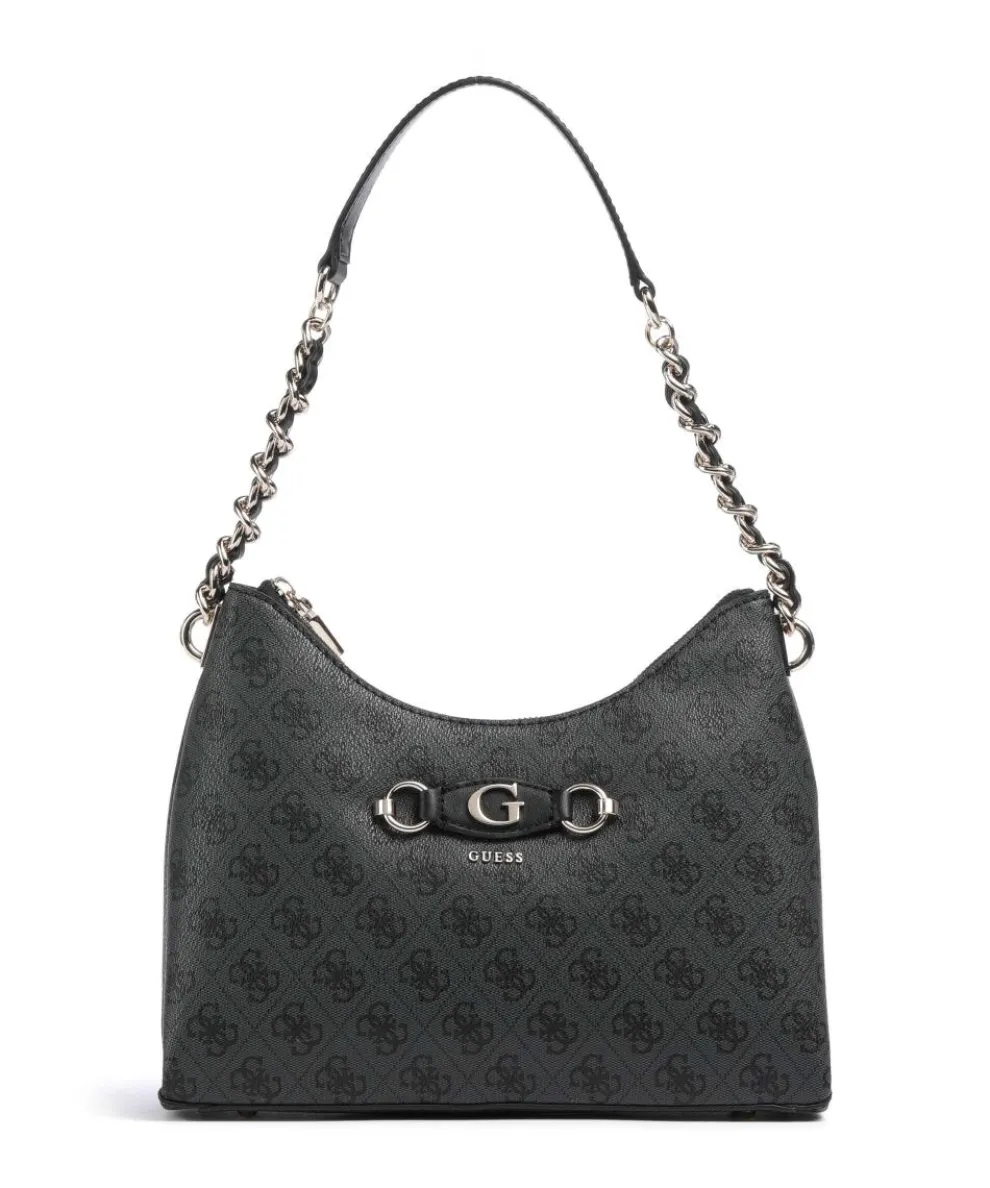 Izzy Schultertasche Lederimitat anthrazit