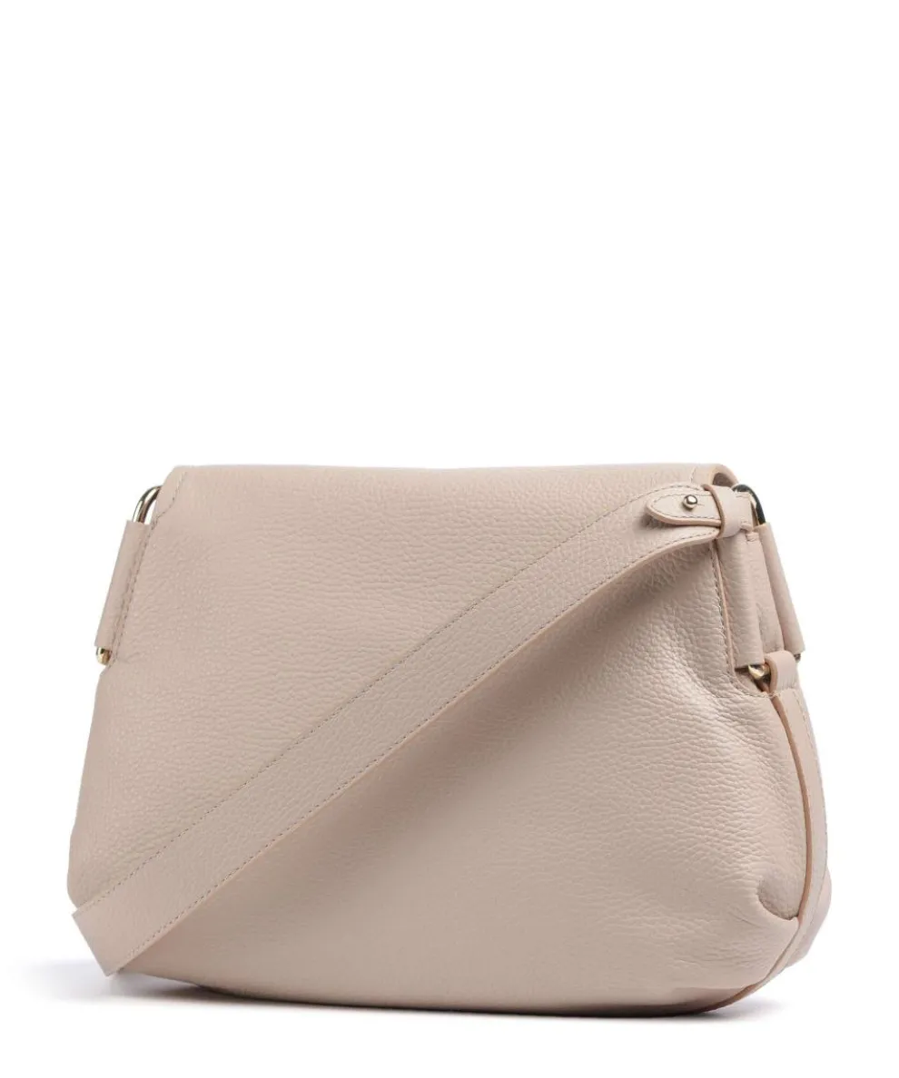 Rebekka Schultertasche genarbtes Rindsleder beige