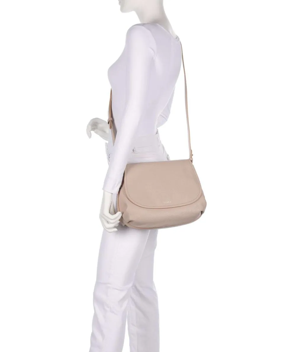 Rebekka Schultertasche genarbtes Rindsleder beige