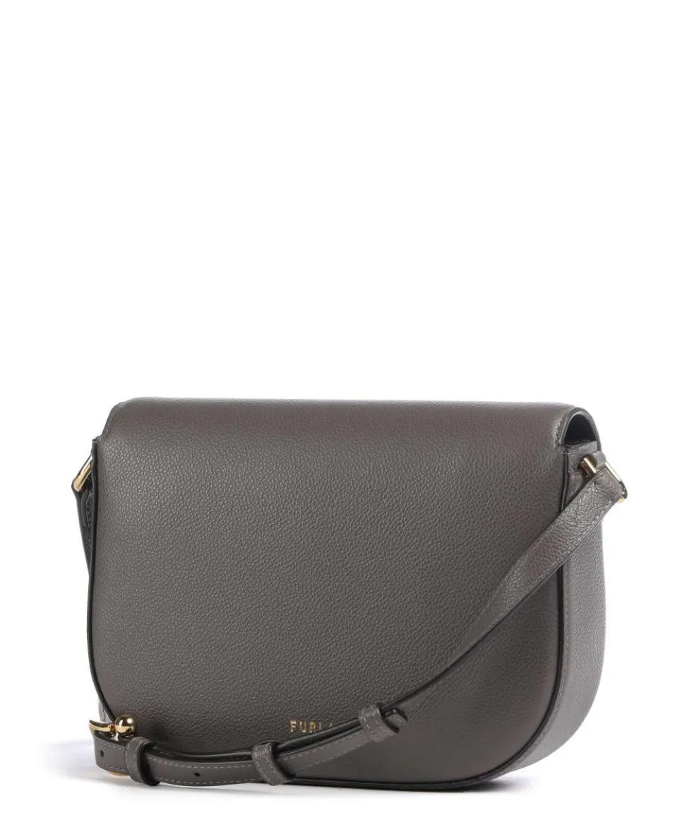 Moonlight S Umhängetasche genarbtes Leder dunkelgrau