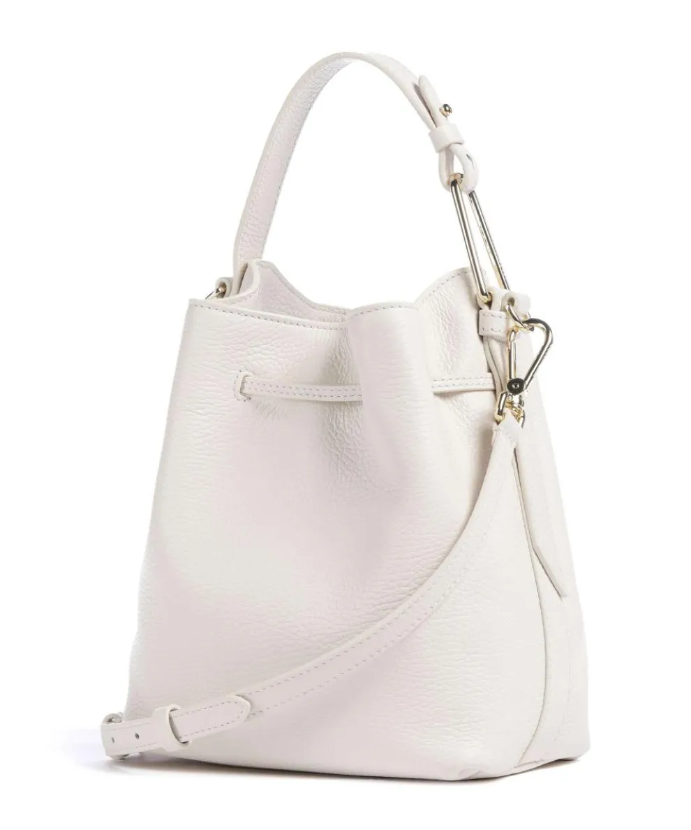 Malory Bucket bag genarbtes Leder weiß