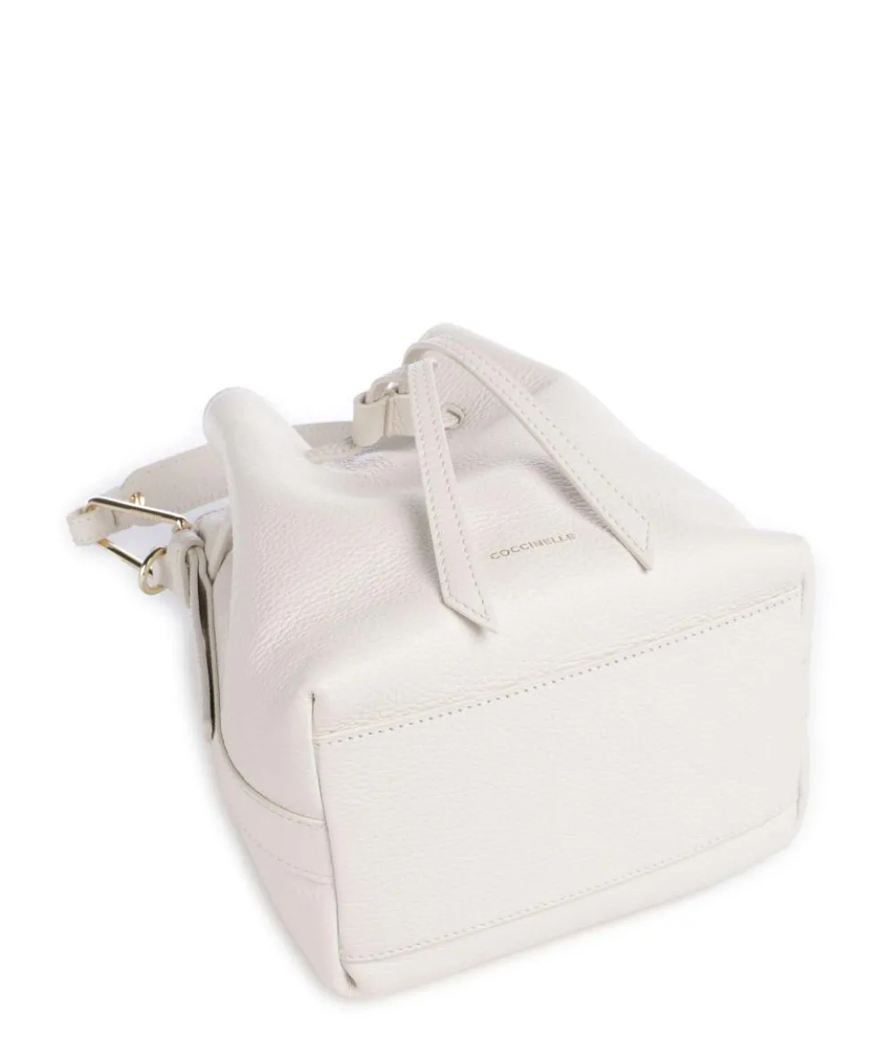 Malory Bucket bag genarbtes Leder weiß