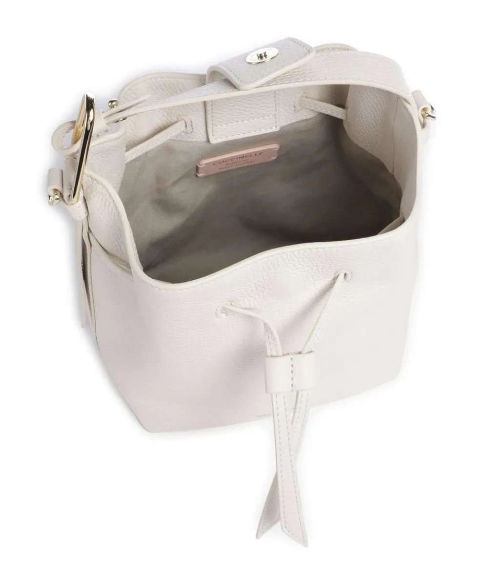 Malory Bucket bag genarbtes Leder weiß