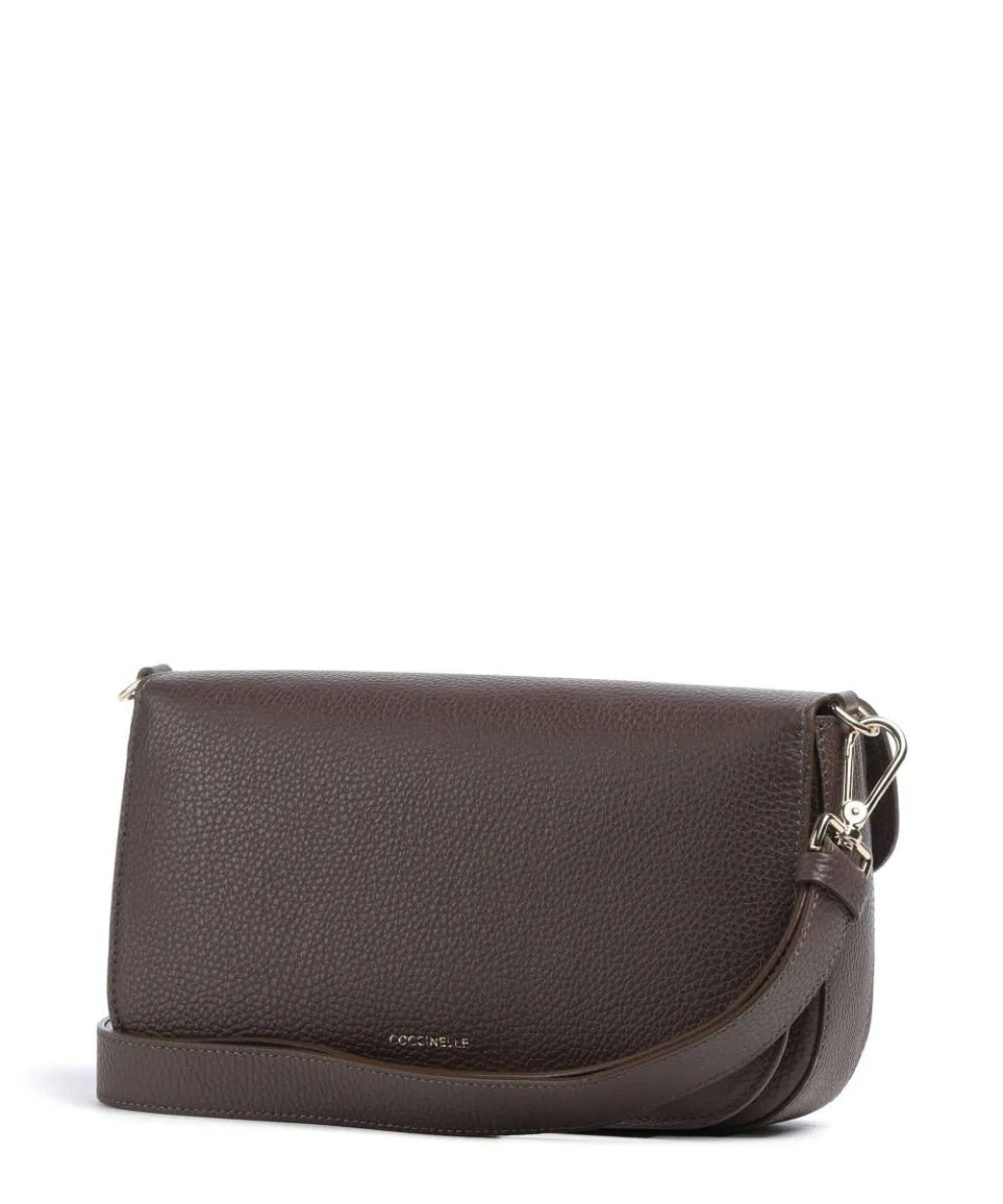 C-Me Umhängetasche genarbtes Rindsleder dunkelbraun