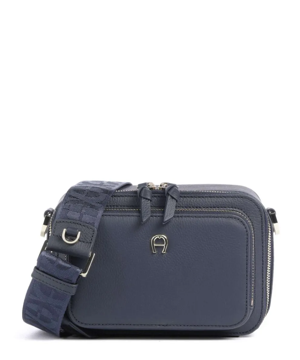 Zita S Umhängetasche genarbtes Rindsleder dunkelblau