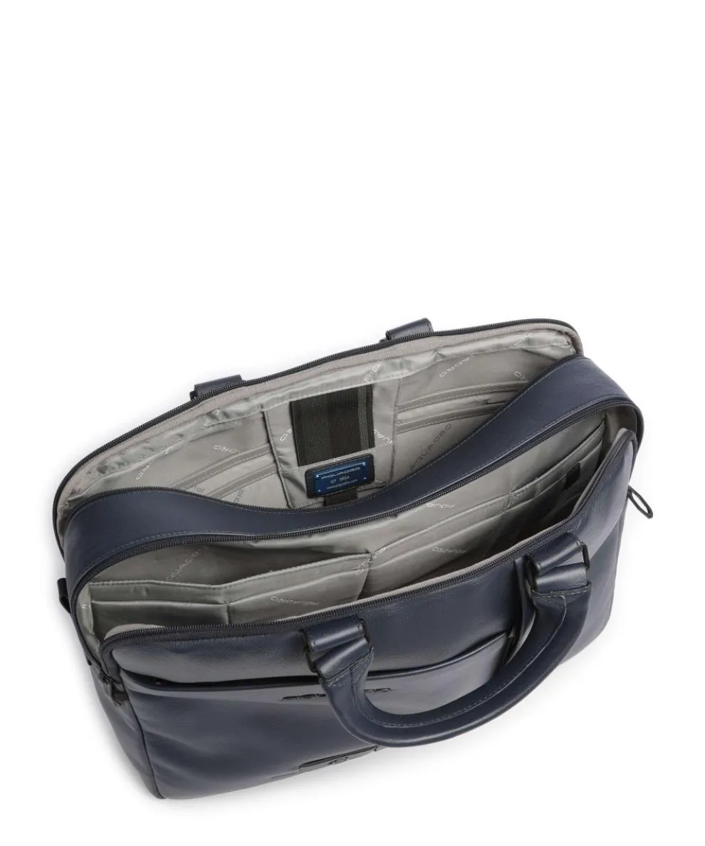 W137 Aktentasche 16″ fein genarbtes Rindsleder dunkelblau