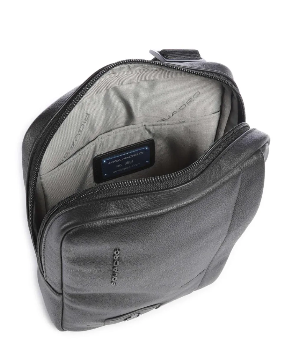 W137 Umhängetasche genarbtes Rindsleder schwarz