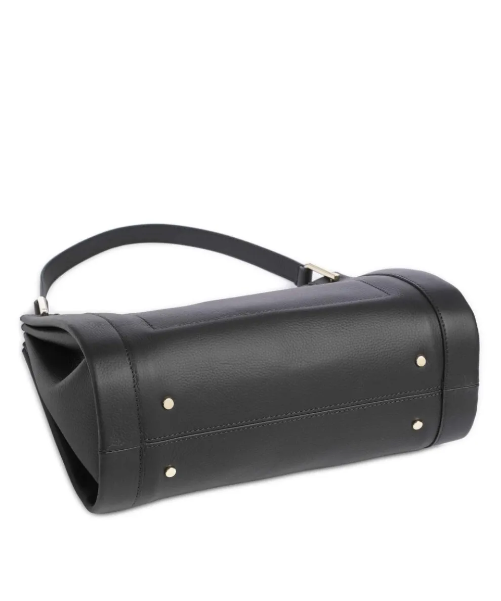 Wallace Schultertasche genarbtes Leder schwarz