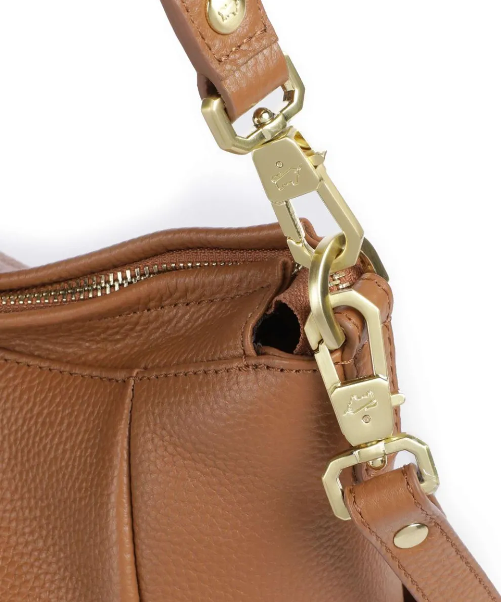 Hanna Beuteltasche genarbtes Rindsleder cognac
