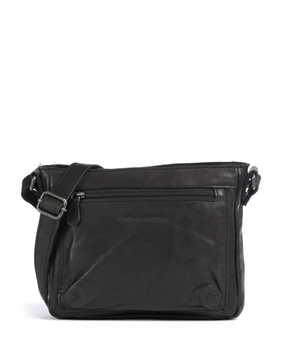 Washed Waxed Cow Aston Umhängetasche genarbtes Rindsleder schwarz