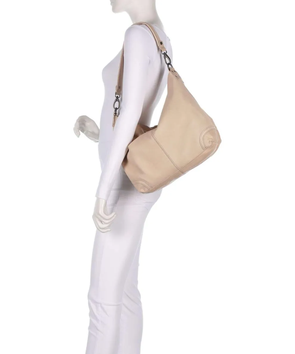 Washed Waxed Cow Bolivia Beuteltasche Pull-Up Rindsleder beige