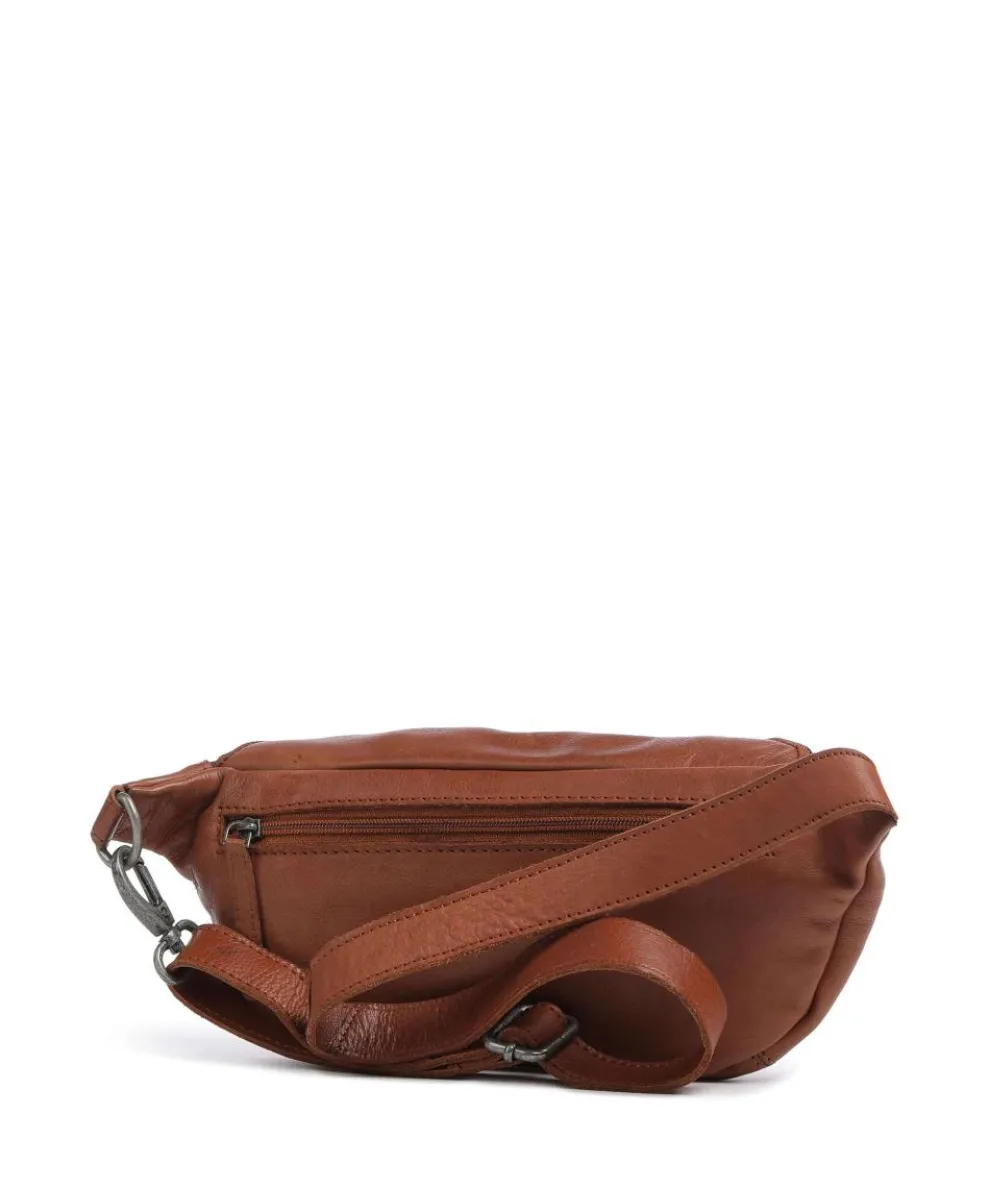 Washed Waxed Cow Severo Gürteltasche genarbtes Rindsleder cognac