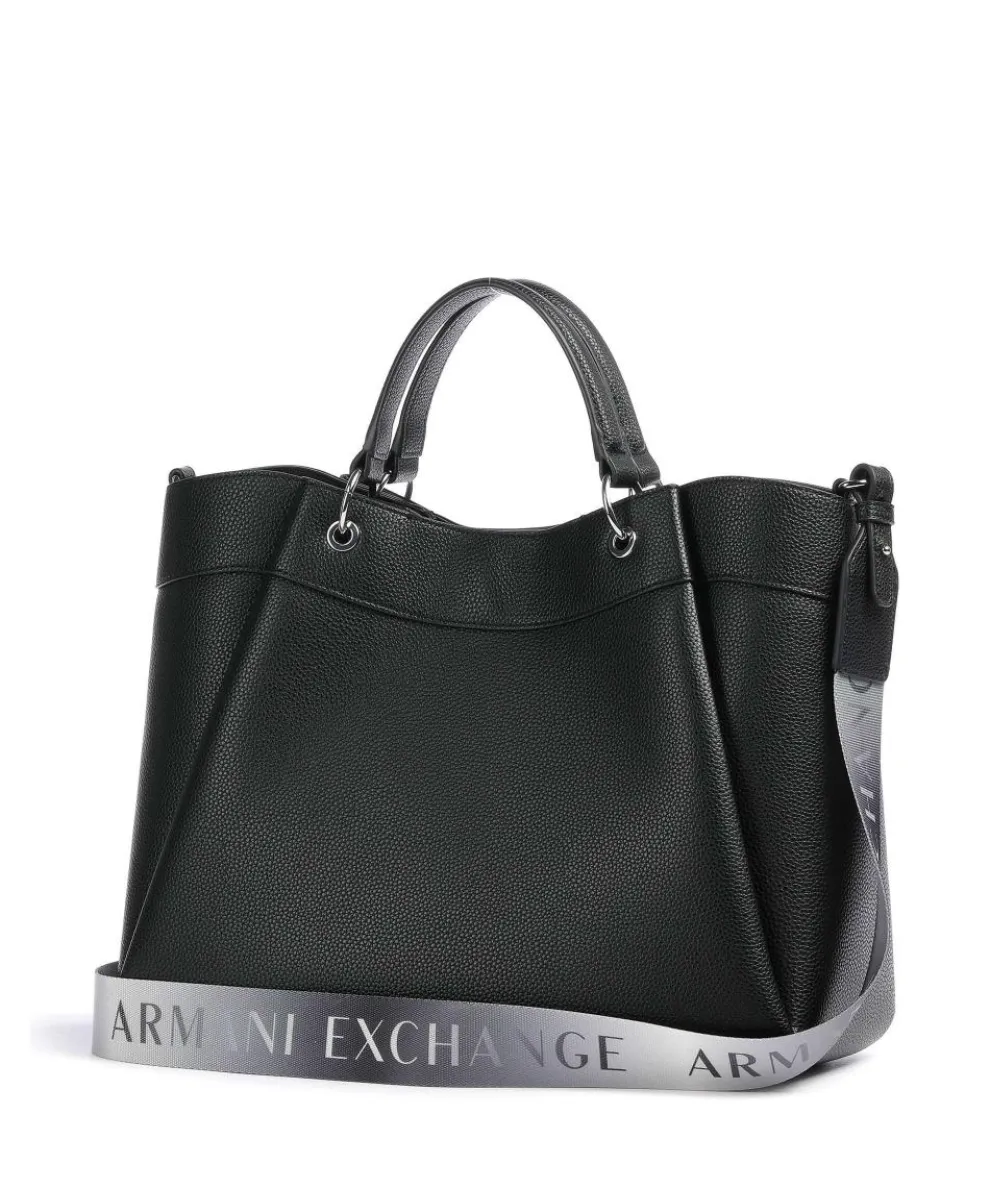 Wave L Handtasche Lederimitat schwarz