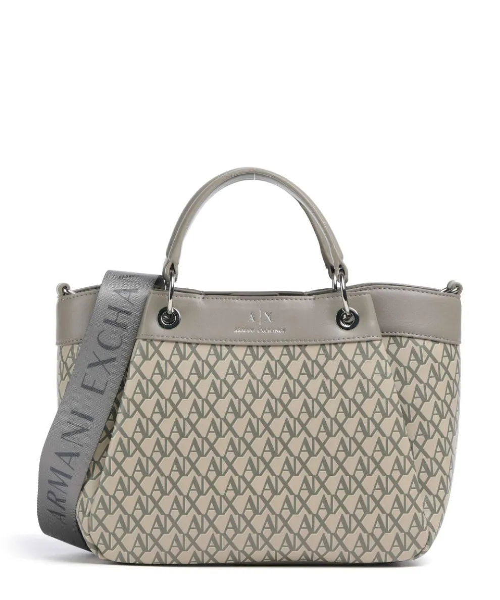 Wave Monogram M Handtasche Lederimitat beige