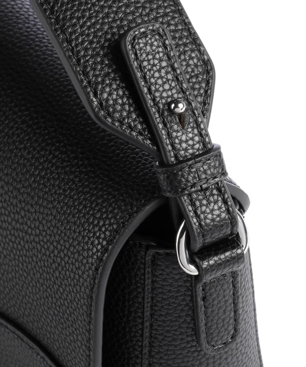 Wave Umhängetasche Lederimitat schwarz