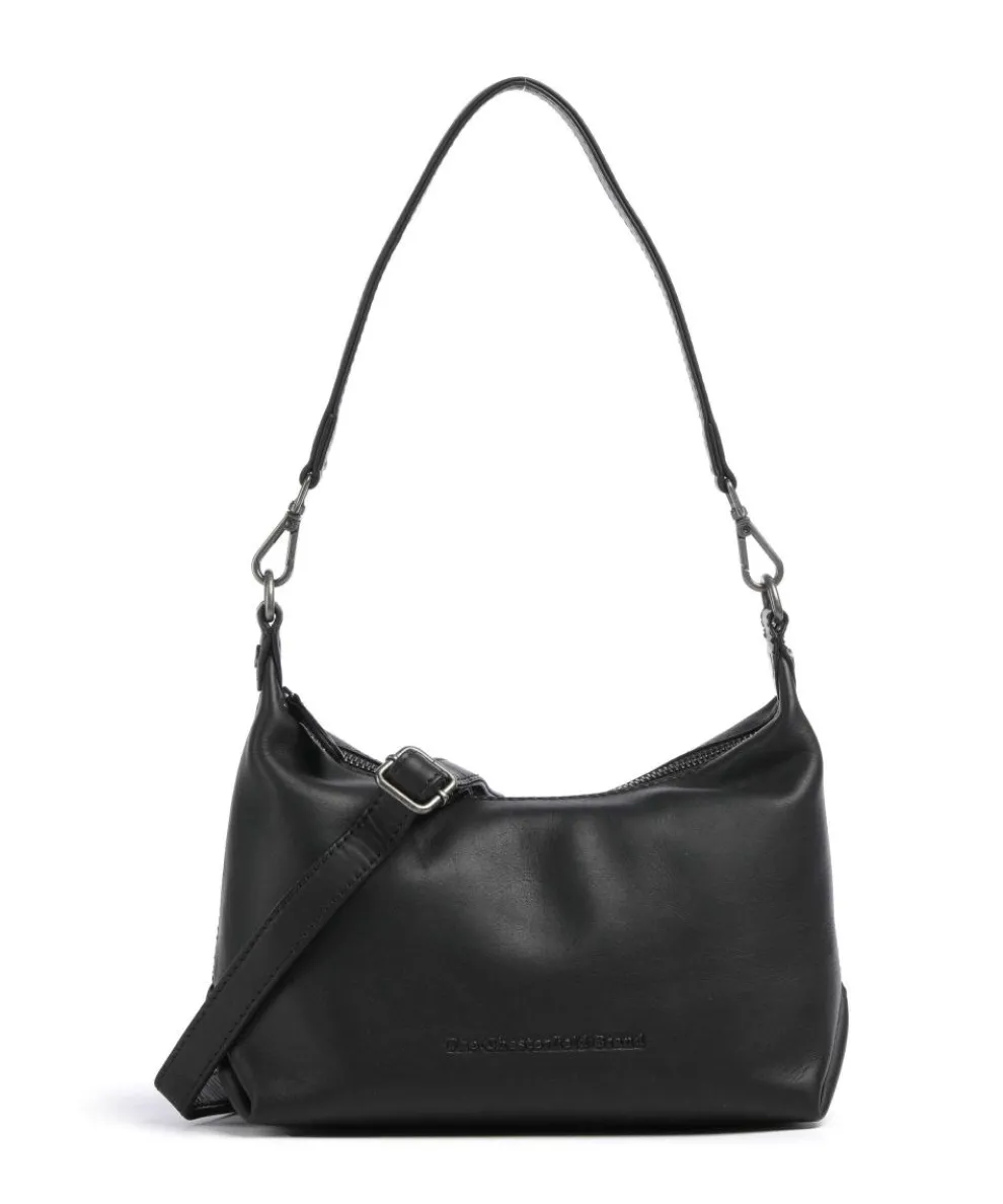 Wax Pull Up Cow Christie Schultertasche fein genarbtes Rindsleder schwarz