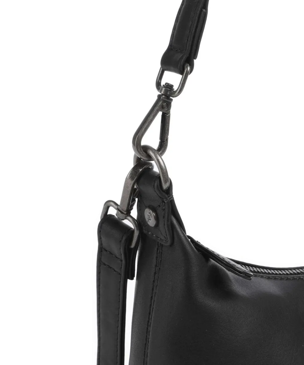 Wax Pull Up Cow Christie Schultertasche fein genarbtes Rindsleder schwarz
