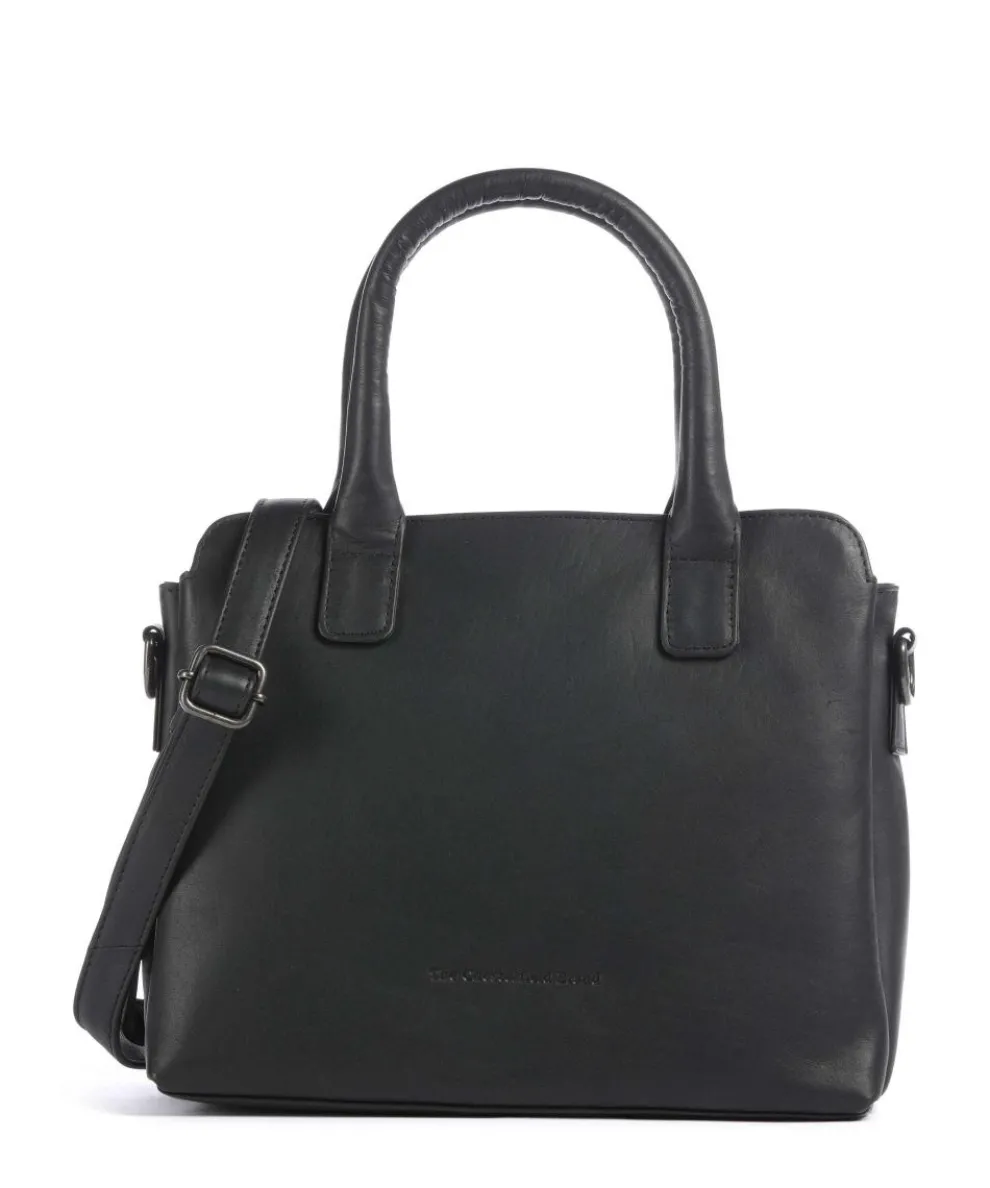 Wax Pull Up Cow Hermosa Handtasche fein genarbtes Rindsleder schwarz