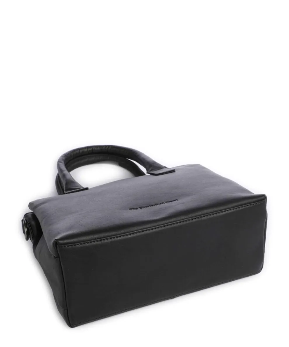 Wax Pull Up Cow Hermosa Handtasche fein genarbtes Rindsleder schwarz