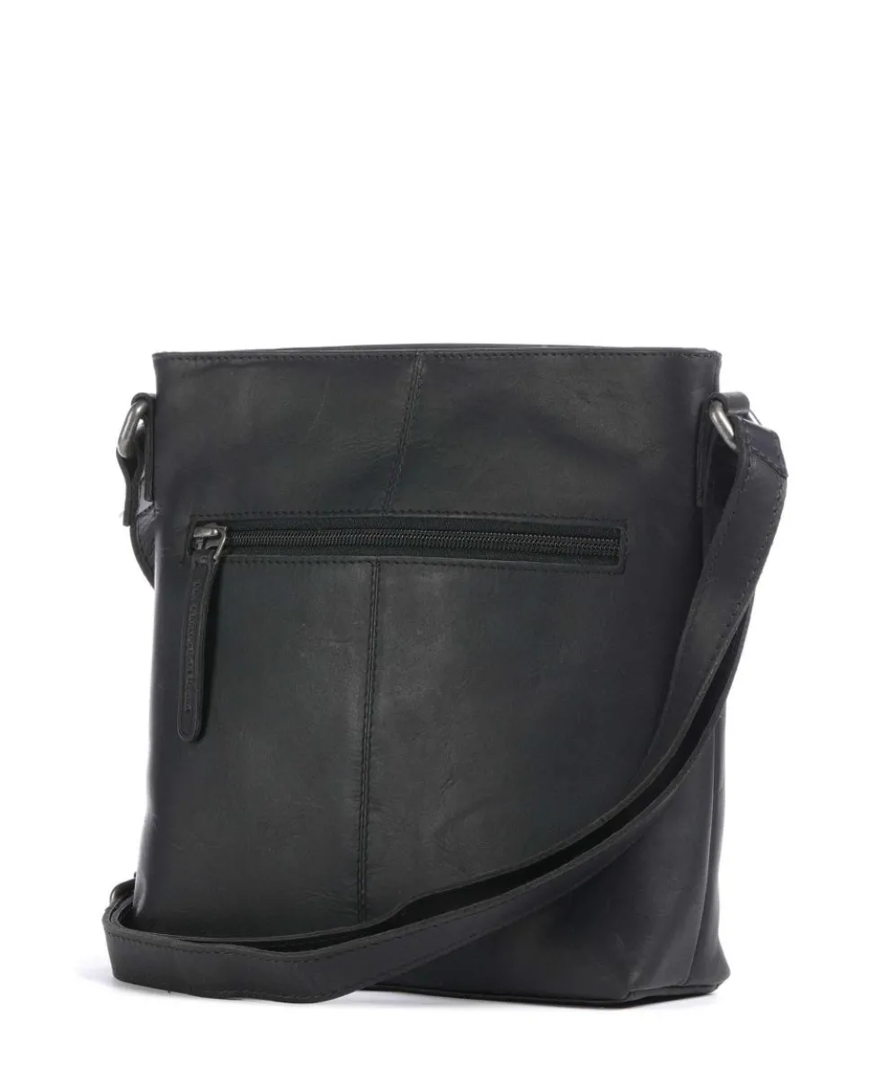 Wax Pull Up Cow Navene Umhängetasche fein genarbtes Rindsleder schwarz