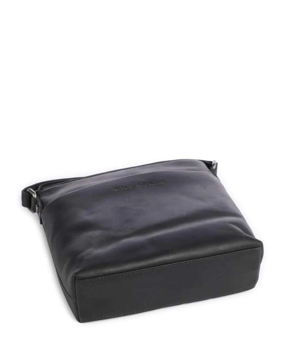 Wax Pull Up Cow Navene Umhängetasche fein genarbtes Rindsleder schwarz