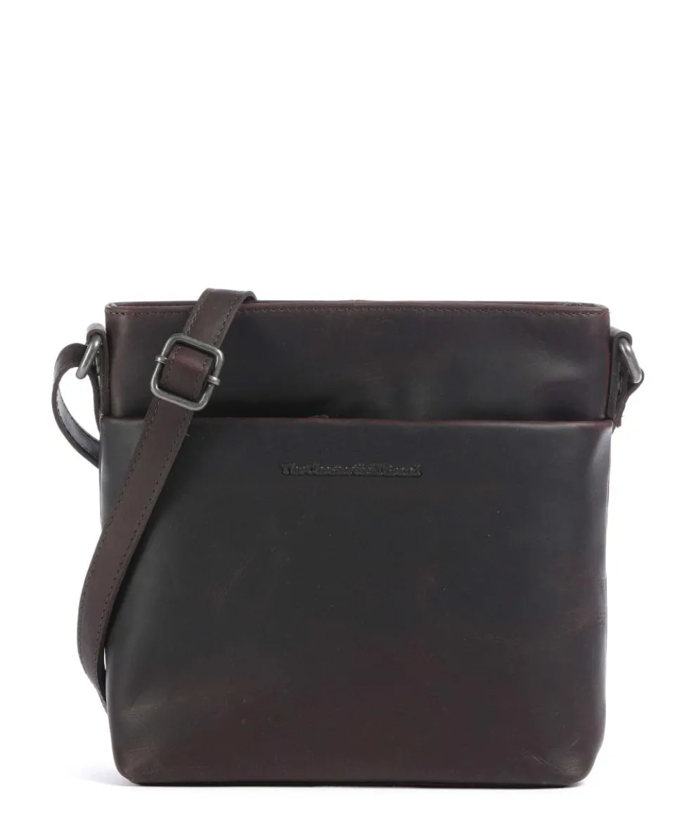 Wax Pull Up Cow Navene Umhängetasche fein genarbtes Rindsleder dunkelbraun