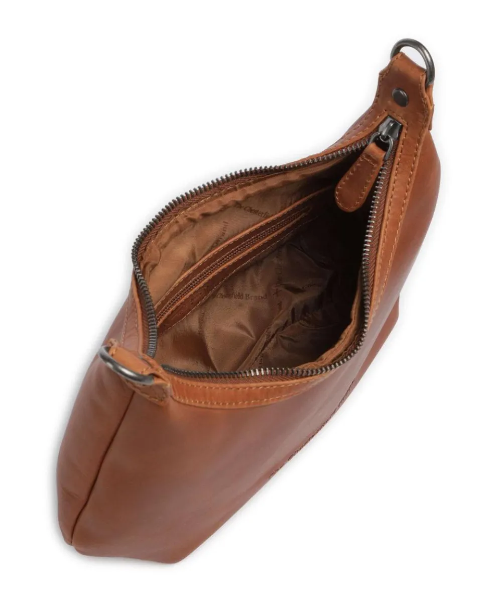 Wax Pull Up Cow Nancy Schultertasche fein genarbtes Rindsleder cognac