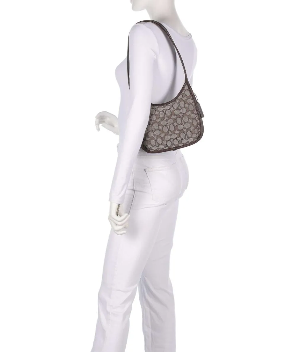 The Coach Originals Curve Signature Jacquard Schultertasche Canvas dunkelbraun