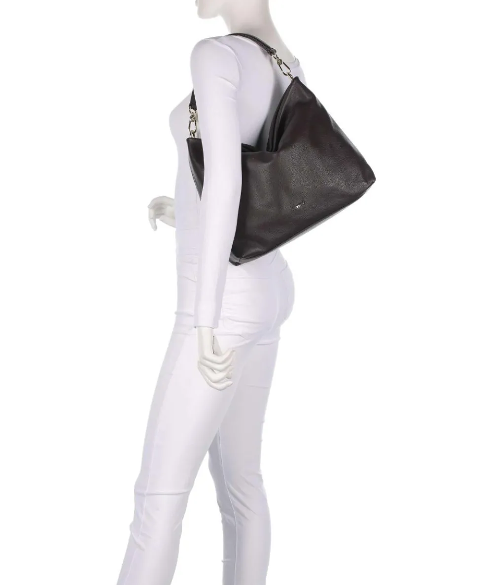 Dalia Kaia Beuteltasche genarbtes Leder dunkelbraun