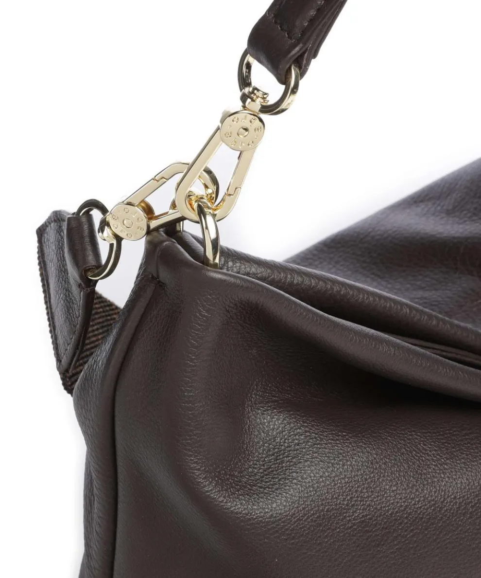 Dalia Kaia Beuteltasche genarbtes Leder dunkelbraun