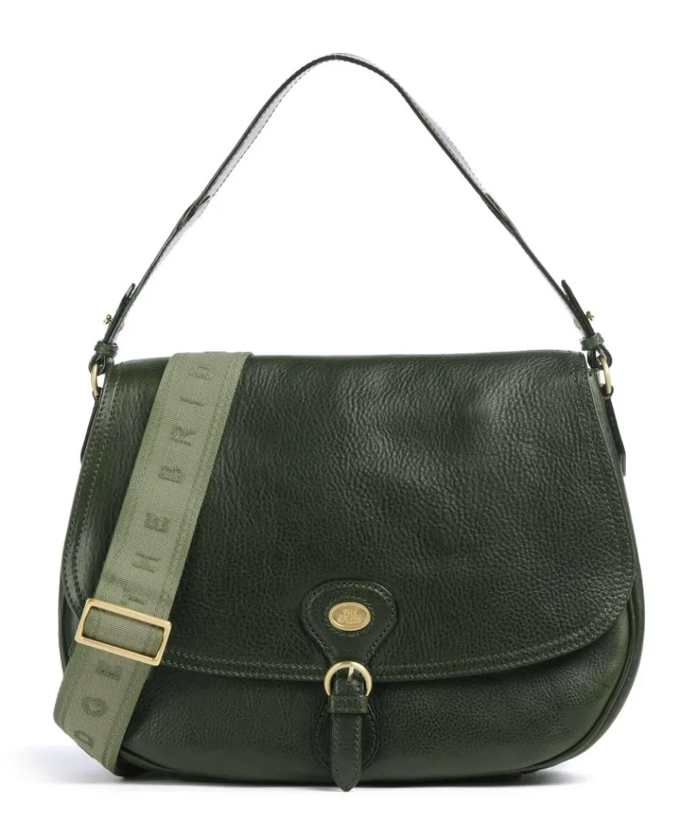 Isadora Schultertasche genarbtes Rindsleder khaki