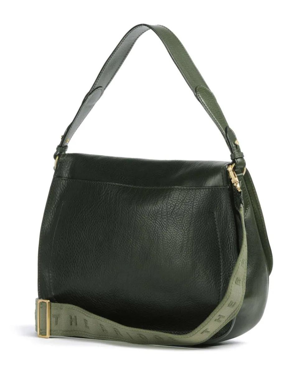 Isadora Schultertasche genarbtes Rindsleder khaki