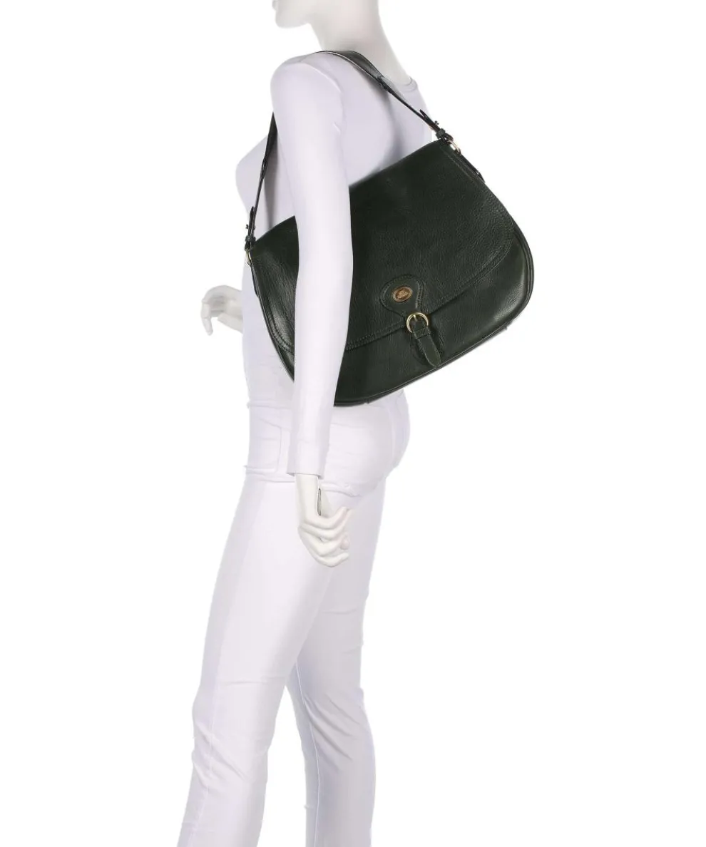 Isadora Schultertasche genarbtes Rindsleder khaki