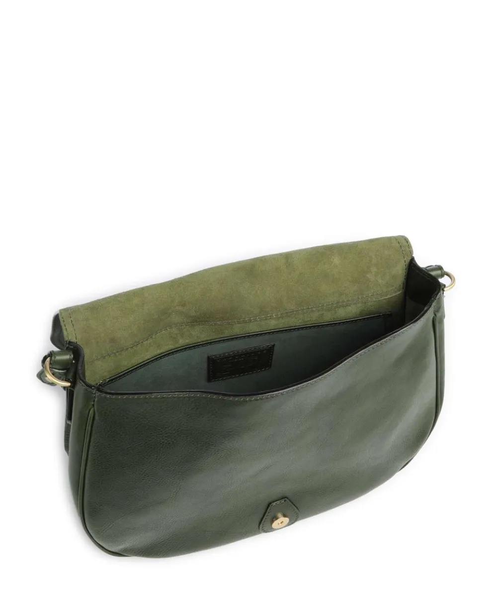Isadora Schultertasche genarbtes Rindsleder khaki
