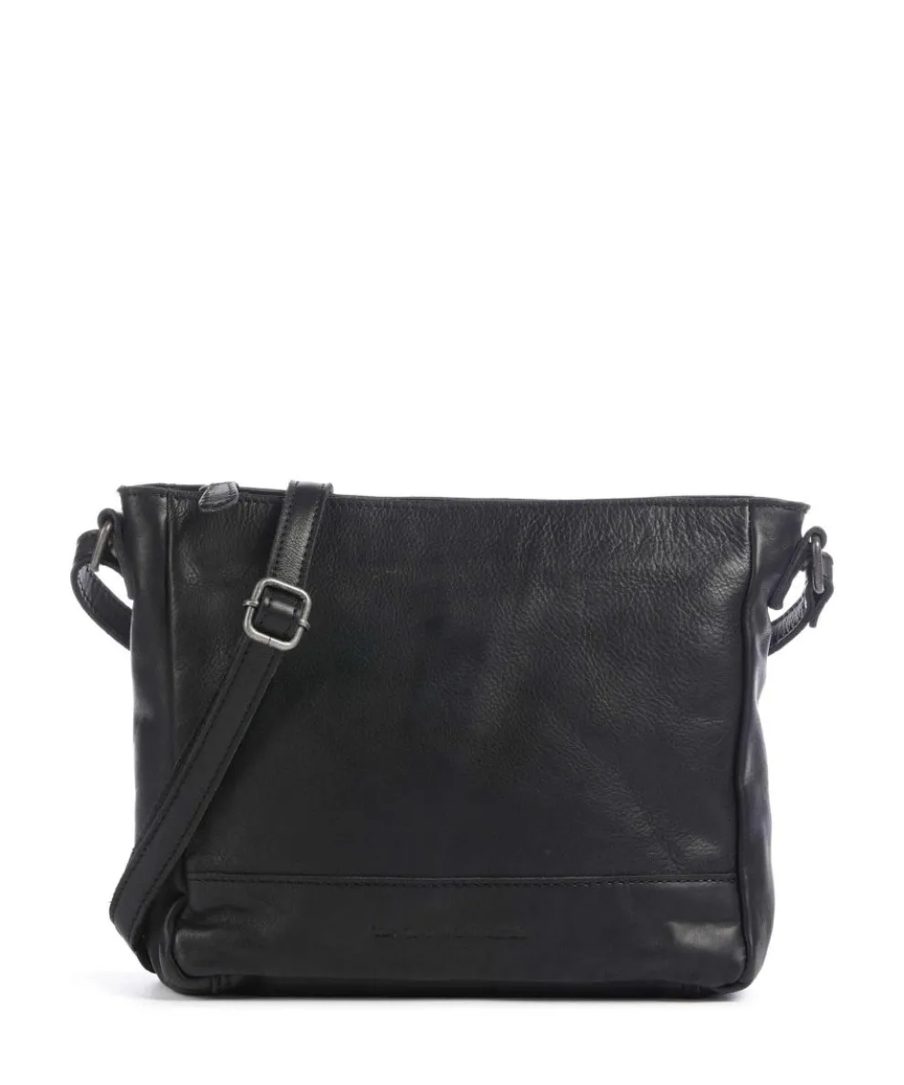 Weimar Umhängetasche weiches Rindsleder schwarz