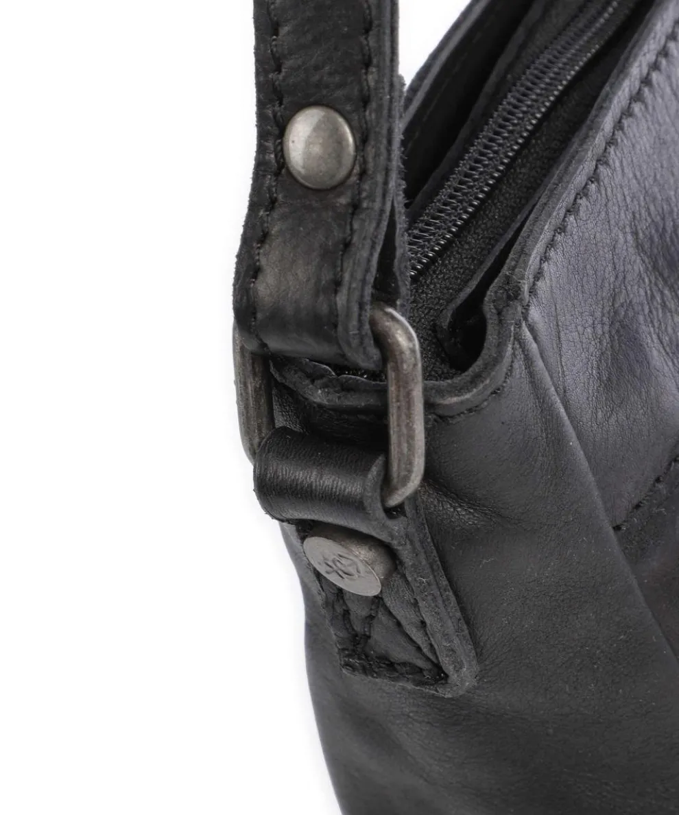 Weimar Umhängetasche weiches Rindsleder schwarz