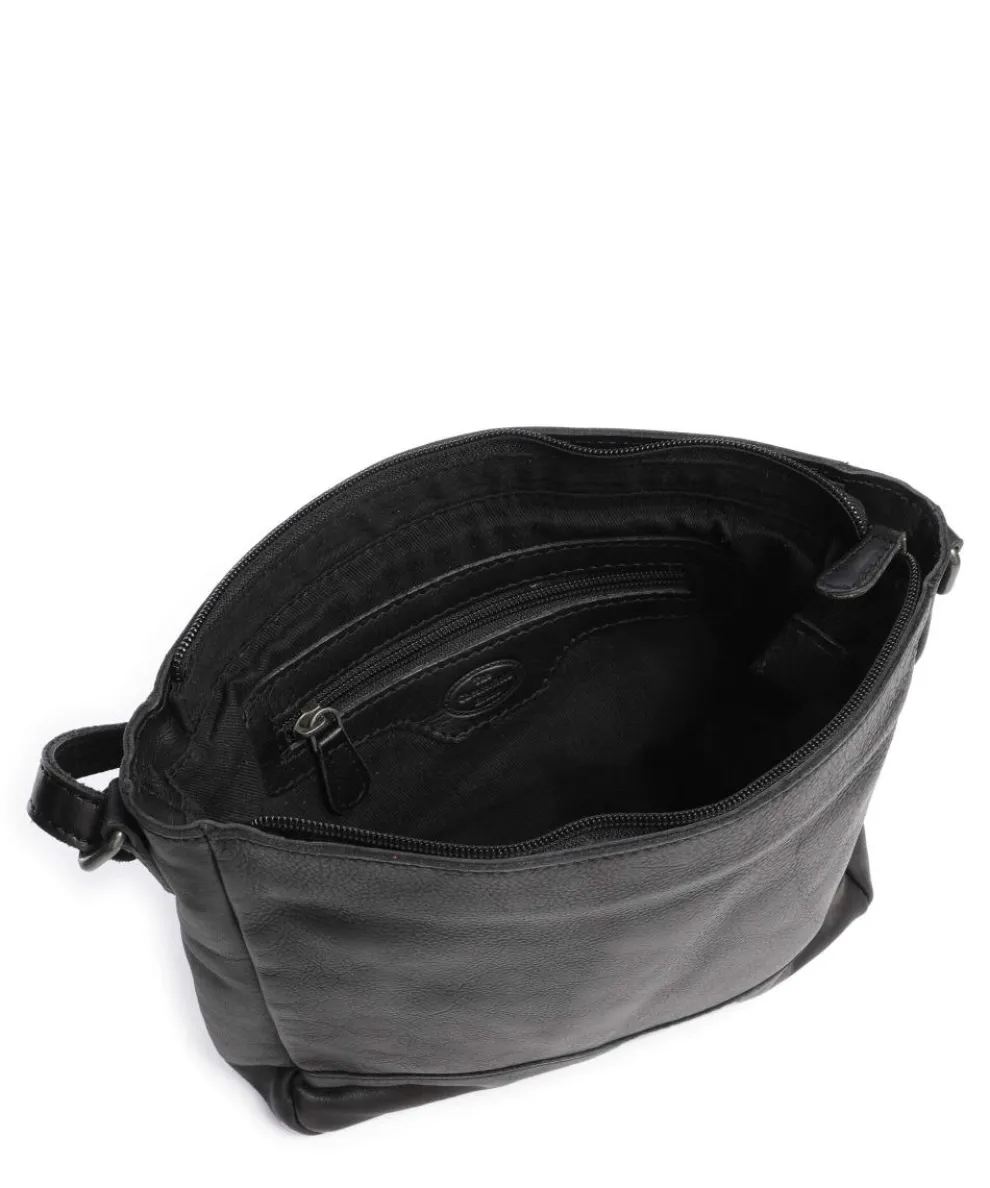 Weimar Umhängetasche weiches Rindsleder schwarz