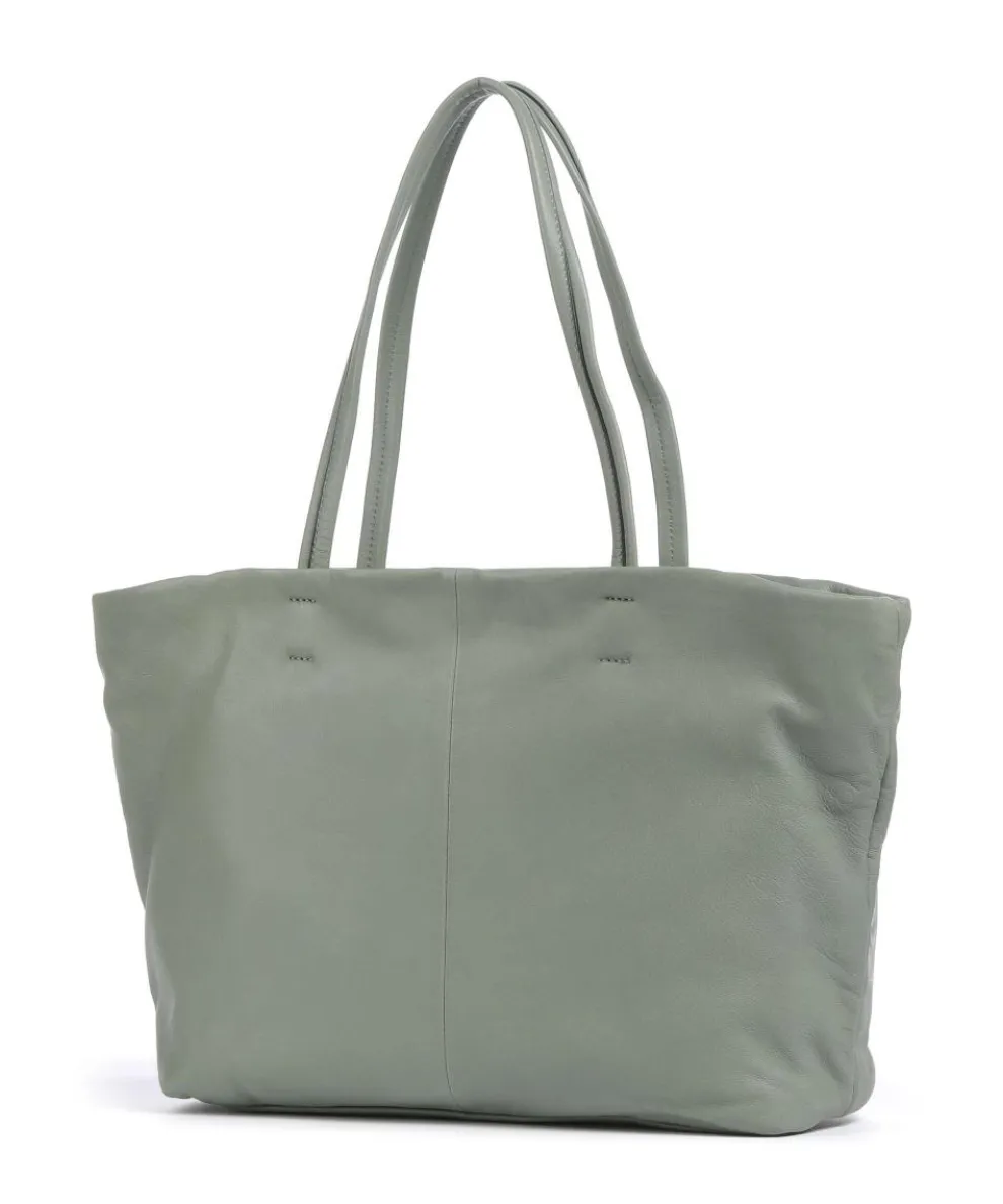 Hera Sheep Natural L Shopper Schafsleder graugrün