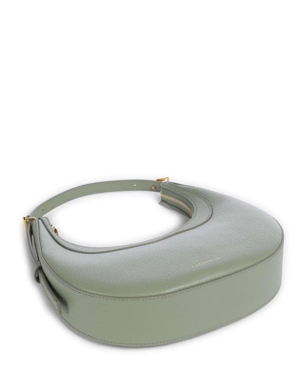 Whisper Schultertasche genarbtes Rindsleder graugrün