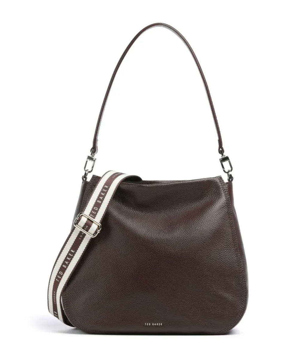 Willda Beuteltasche genarbtes Rindsleder dunkelbraun