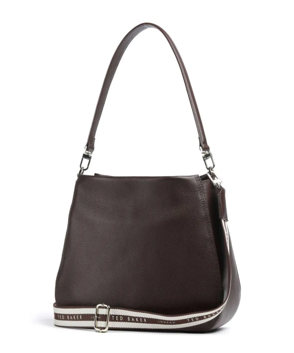 Willda Beuteltasche genarbtes Rindsleder dunkelbraun