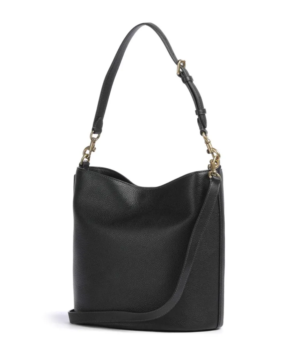 Willow Soft Beuteltasche genarbtes Leder schwarz