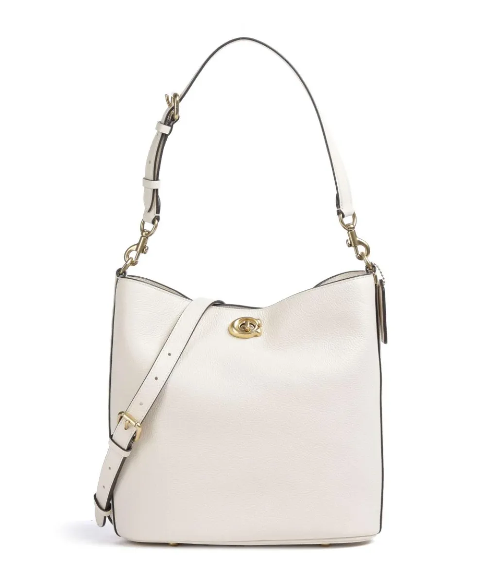 Willow Soft Beuteltasche genarbtes Leder elfenbein