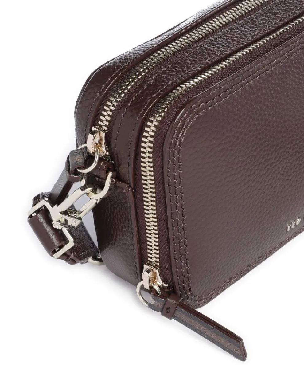 Willsa Umhängetasche genarbtes Rindsleder dunkelbraun