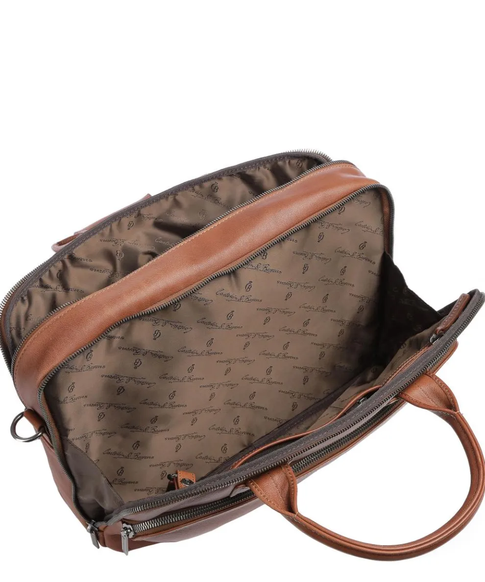 Firenze Aktentasche 15″ genarbtes Leder hellbraun